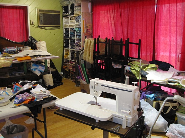 sewing room organization - before 2